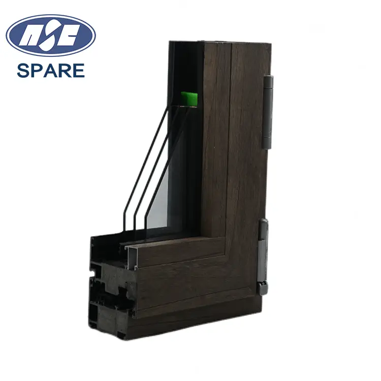 نافذة PU Woodgrain ذات الزغابات الثلاثية